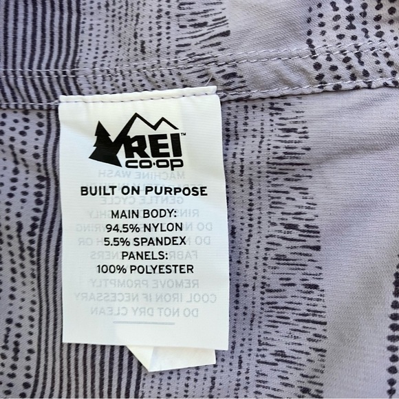 REl Co-op Sahara Pattern Purple Grey Button-Up Long-Sleeve Nylon Shirt Hiking L - Picture 14 of 16